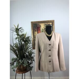 Le Suit Paris New York Women Jacket 4 Buttons Front Office Siren Preppy Size 8